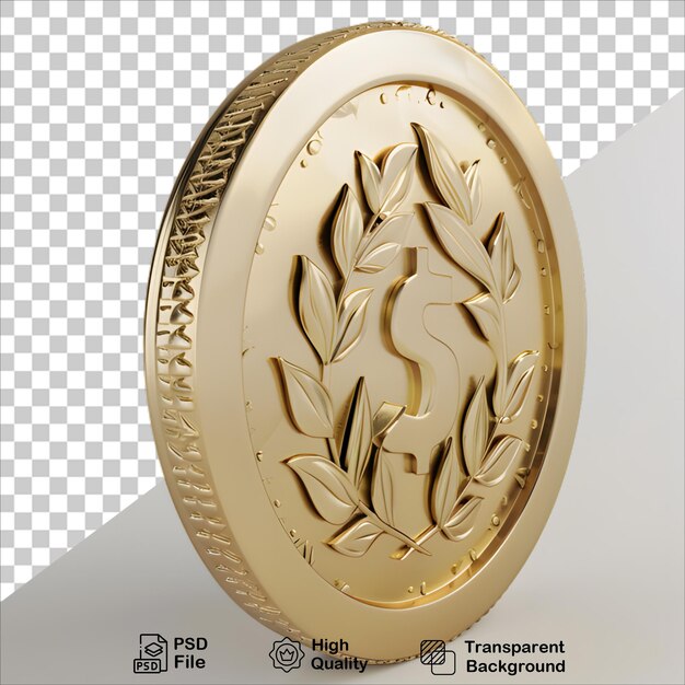 PSD single gold coin with intricate details