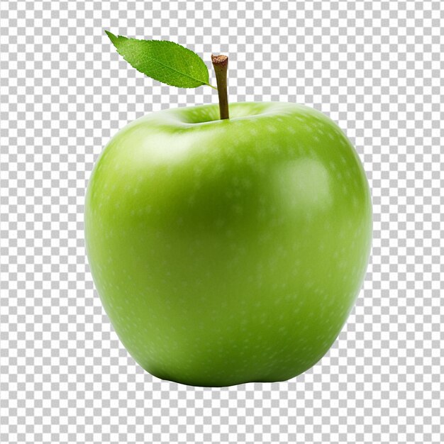 A single piece of green apple isolated on transparent background