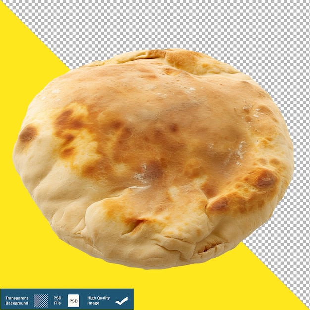 Single Pita Bread Photo on White Background Transparent Background PNG PSD