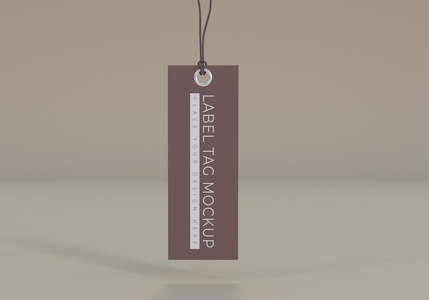 Single Realistic Blank Label Tag Mockup