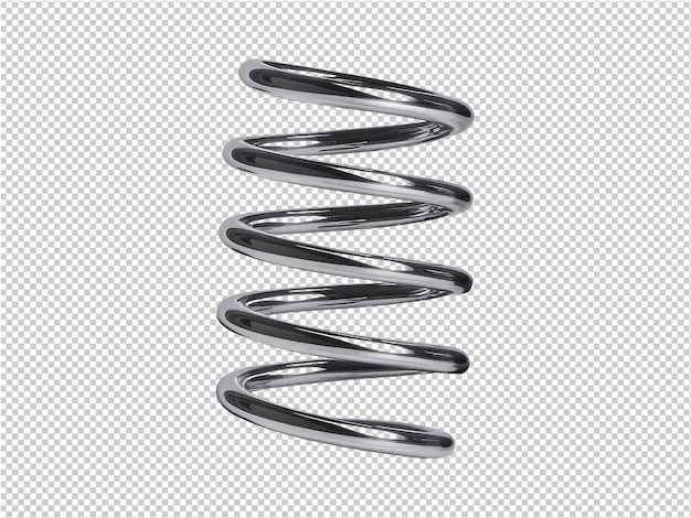 PSD a single spiral of metal on a transparent background