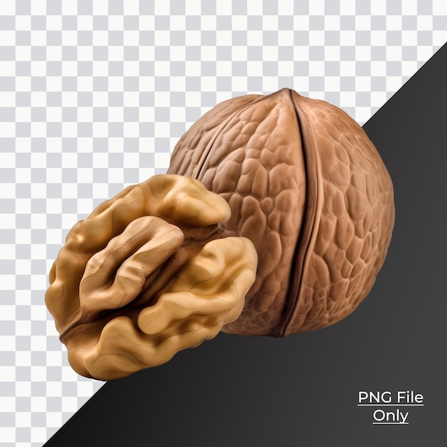 single walnut soft smooth lighting only png premium psd