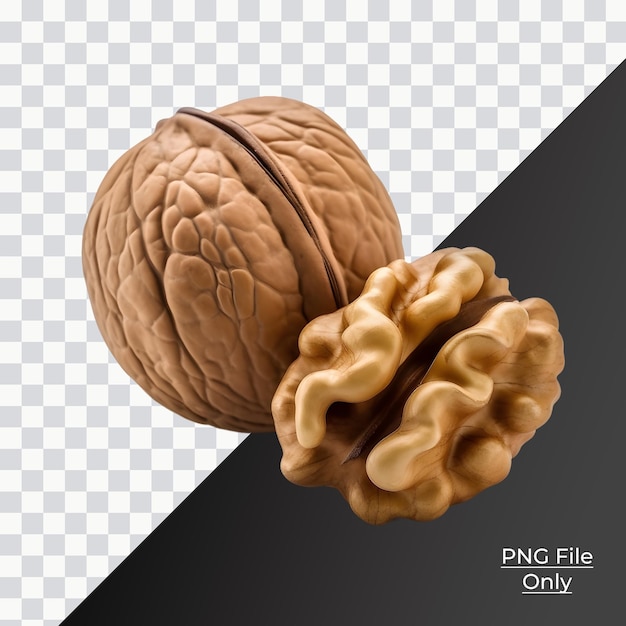 single walnut soft smooth lighting only png premium psd