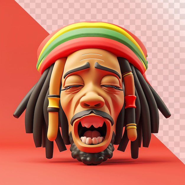 PSD sinister 3d rendering of reggae musician