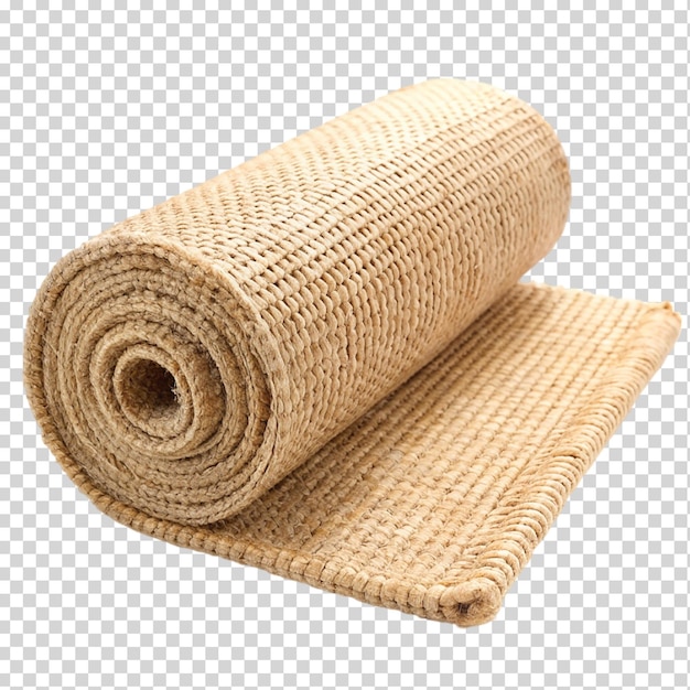 PSD sisal mat roll isolated on transparent background