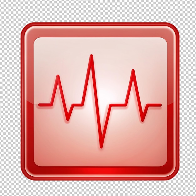 PSD six ecg heartbeat lines red collection