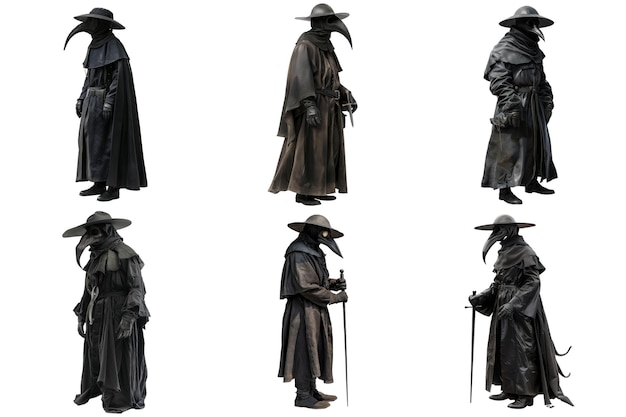 PSD six individuals dressed in plague doctor costumes