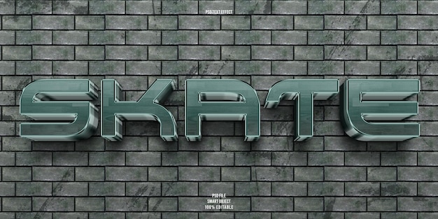 Skate 3D editable text effect