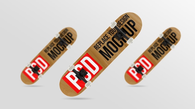 Skateboard 3d rendering mockup design