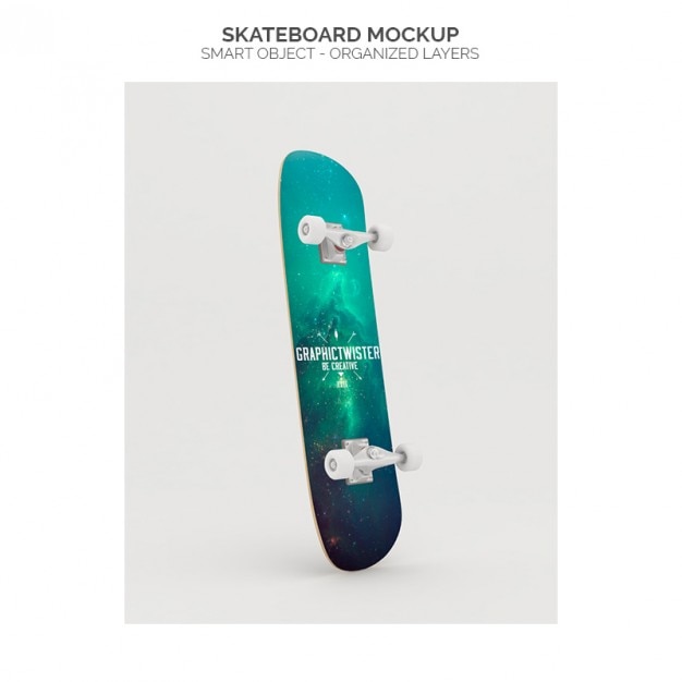 Skateboard realistic mock up