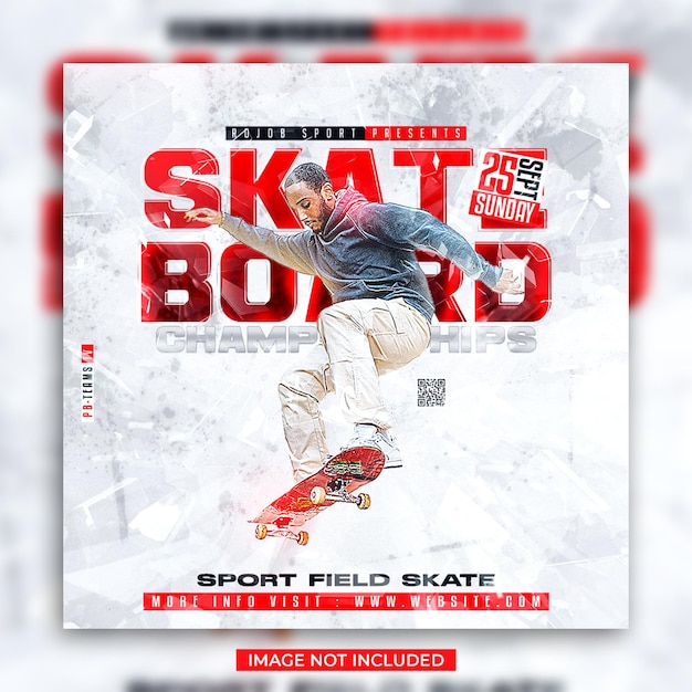 Skateboard Sport Flyer and social media post.