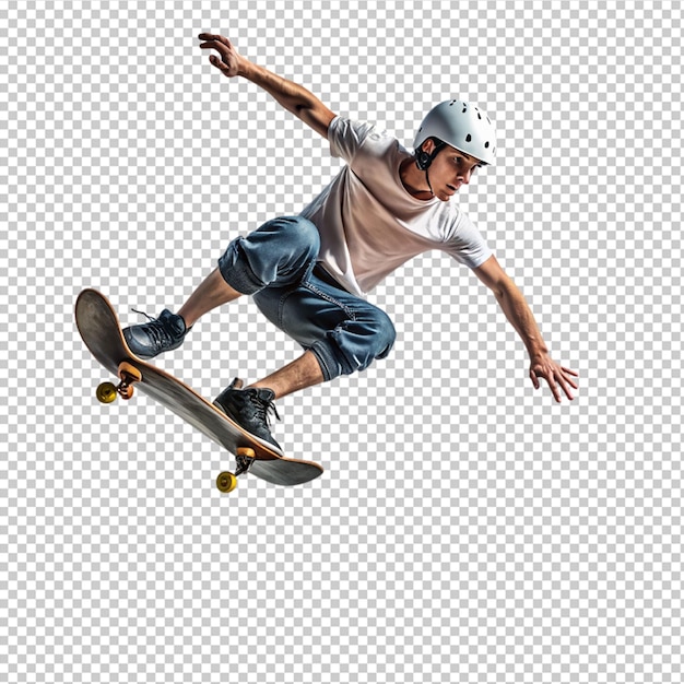 PSD skatepark stunt session on transparent background