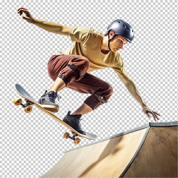 PSD skatepark stunt session on transparent background