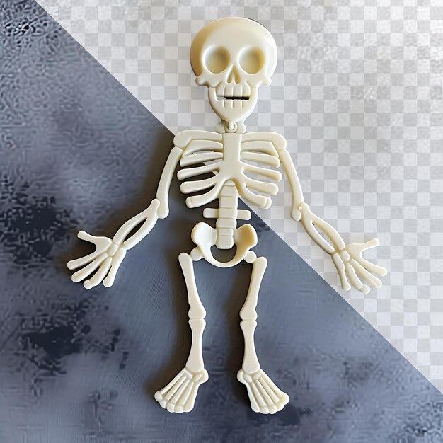 PSD a skeleton with a tag that says  skeleton  on it