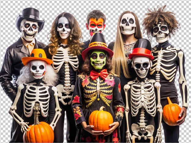 Skeletons Halloween on transparent background