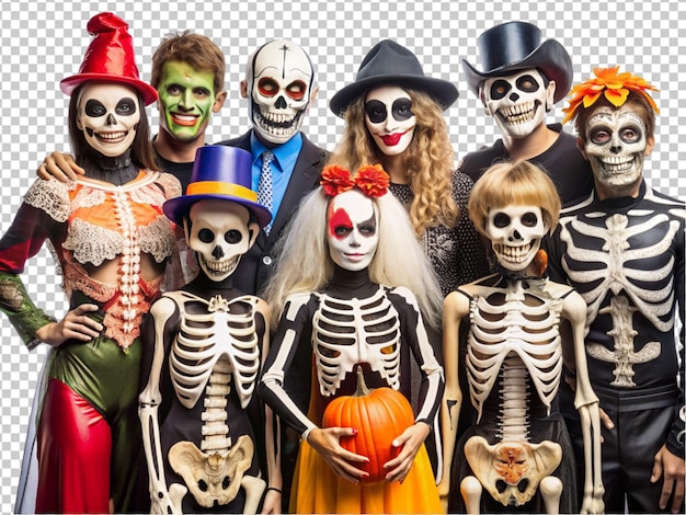 Skeletons Halloween on transparent background