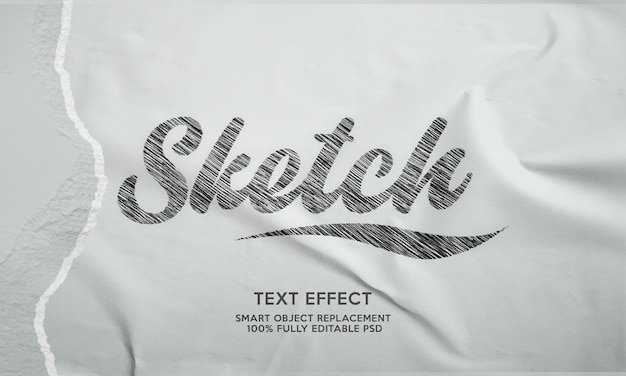 sketch text effect template