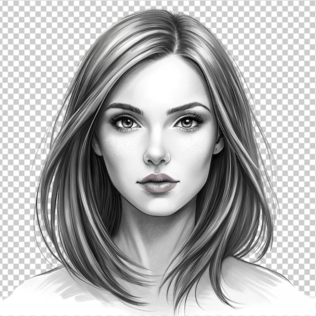 PSD sketch of woman face