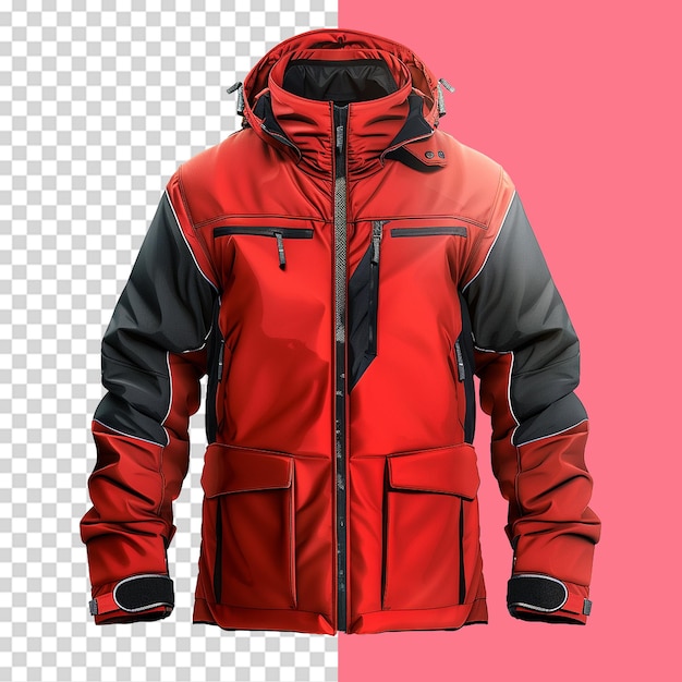 Ski instructor jacket png isolated on transparent background