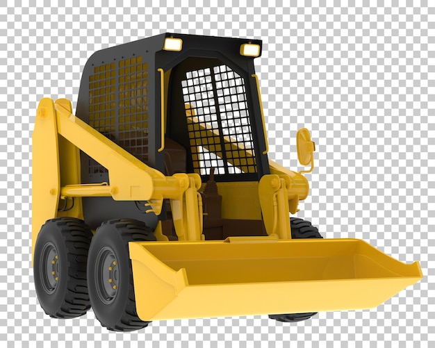 PSD skid steer loader isolated on transparent background 3d rendering illustration