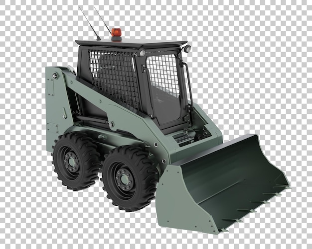 Skid steer loader on transparent background 3d rendering illustration