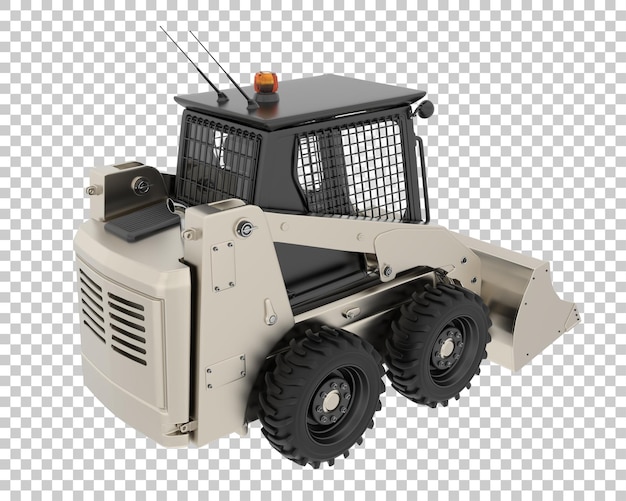 Skid steer loader on transparent background 3d rendering illustration