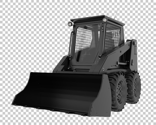 Skid steer loader on transparent background 3d rendering illustration