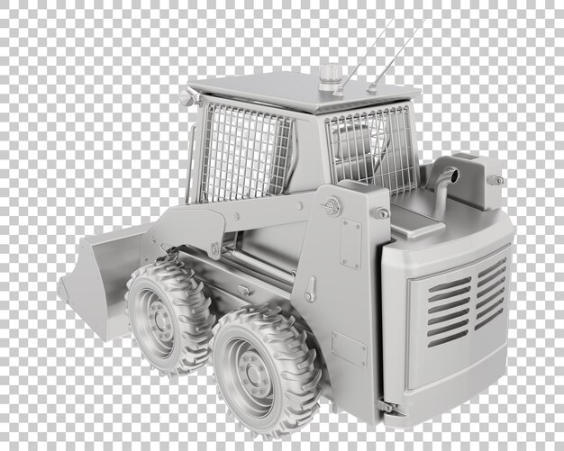 PSD skid steer loader on transparent background 3d rendering illustration