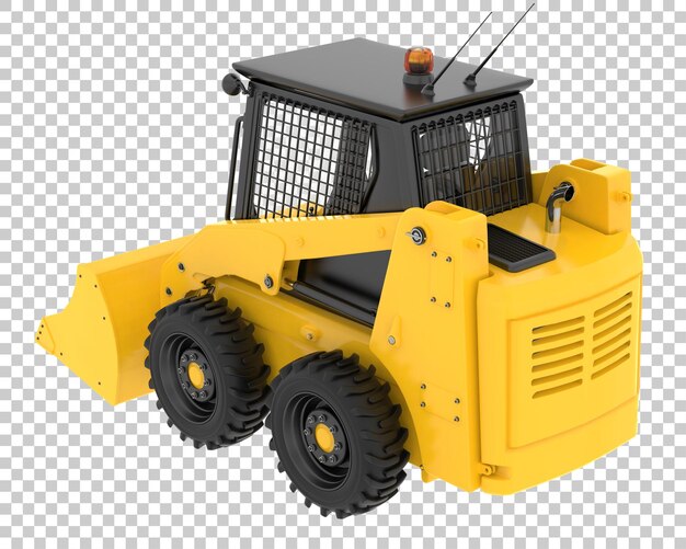 PSD skid steer loader on transparent background 3d rendering illustration