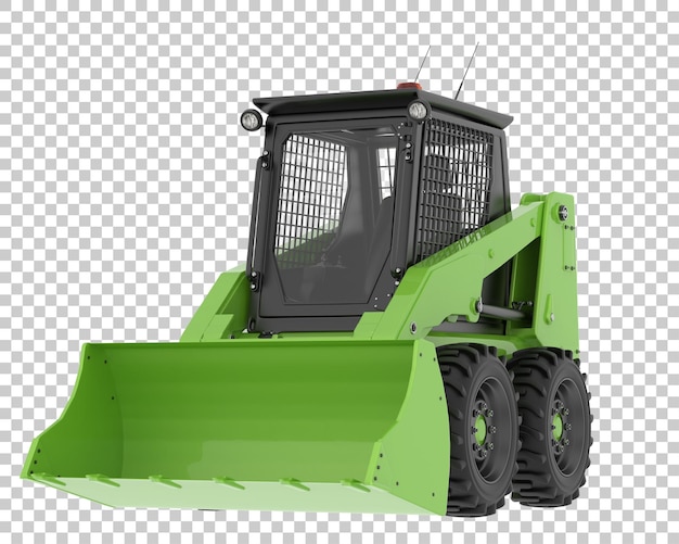 Skid steer loader on transparent background 3d rendering illustration