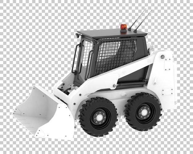 Skid steer loader on transparent background 3d rendering illustration