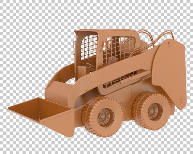 PSD skid steer loader on transparent background 3d rendering illustration