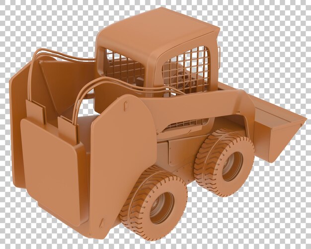 Skid steer loader on transparent background 3d rendering illustration