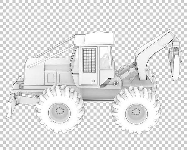 PSD skidder on transparent background 3d rendering illustration