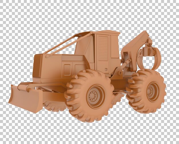 Skidder on transparent background 3d rendering illustration