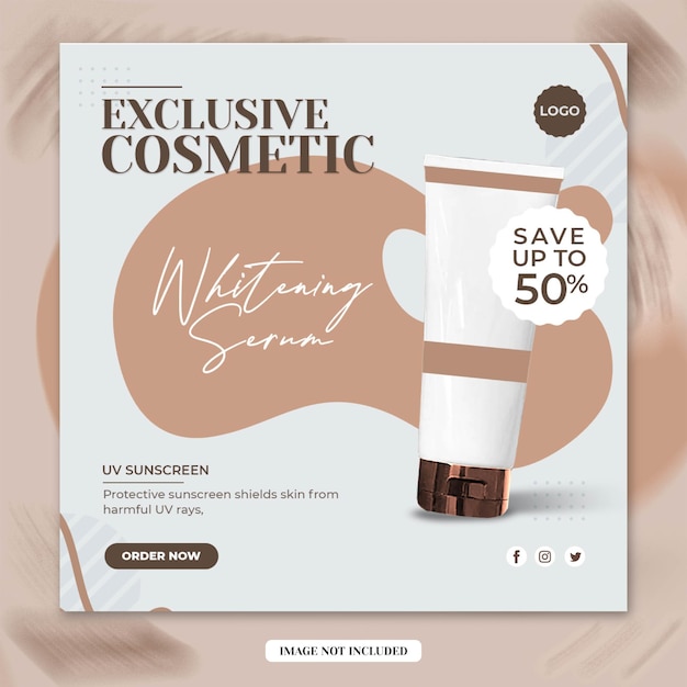 PSD skin care cosmetic beauty skin product promotion social media instagram banner template