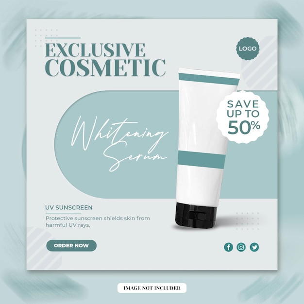 Skin Care Cosmetic Beauty Skin Product Promotion Social Media Instagram Banner Template