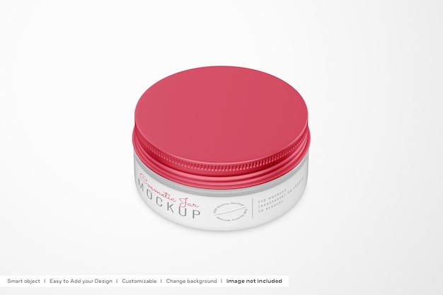 Skin Care Cosmetic Jar Cap Mockup