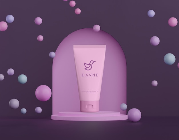 Skin care cosmetic product branding mockup