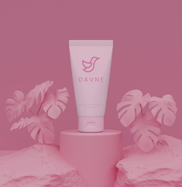 Skin care cosmetic product branding mockup