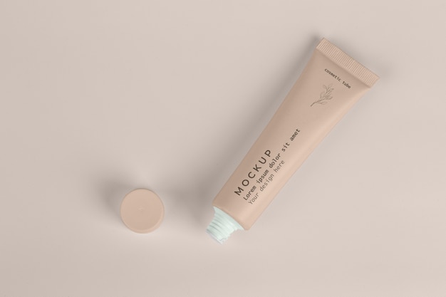 Skin care cosmetic tube mockup