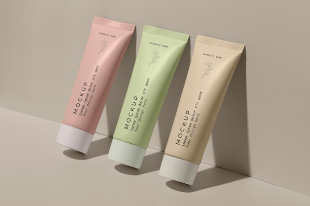 Skin care cosmetic tube mockup