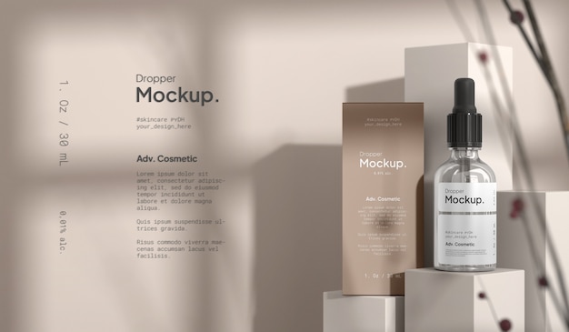 Skin care packaging design mockup