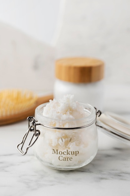 Skin care shea butter in jar mock-up