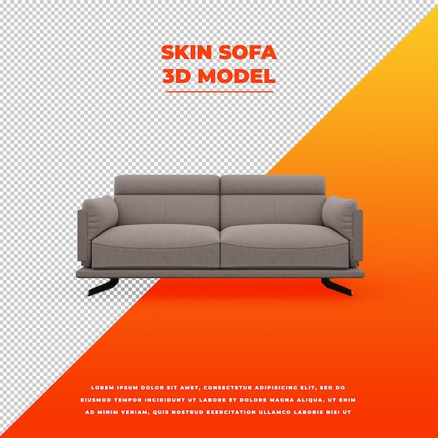 Skin Sofa 3d isolated model