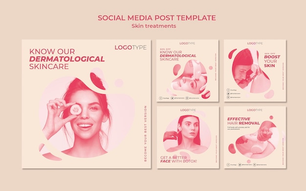 PSD skin treatment concept social media post template