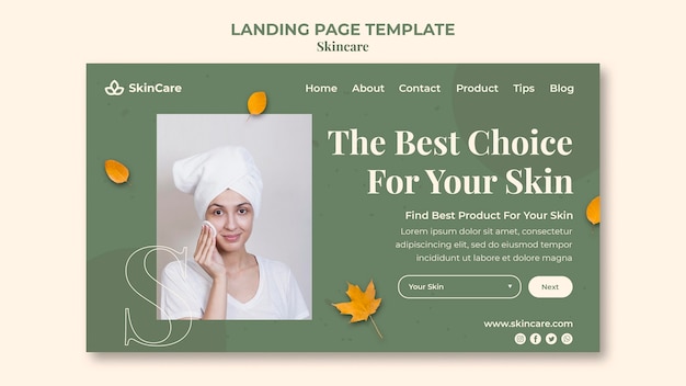 Skincare landing page template