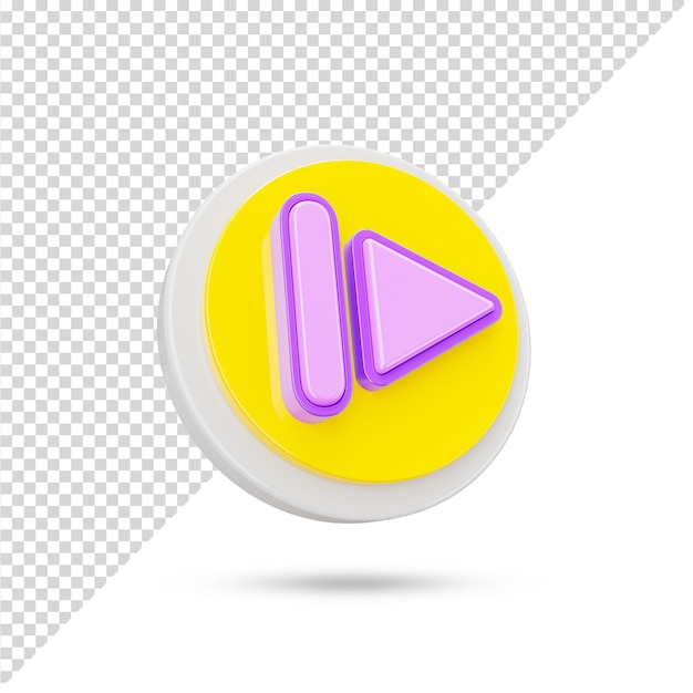 PSD skip forward 3d transparent icon. 3d rendered. 3d symbol and sign