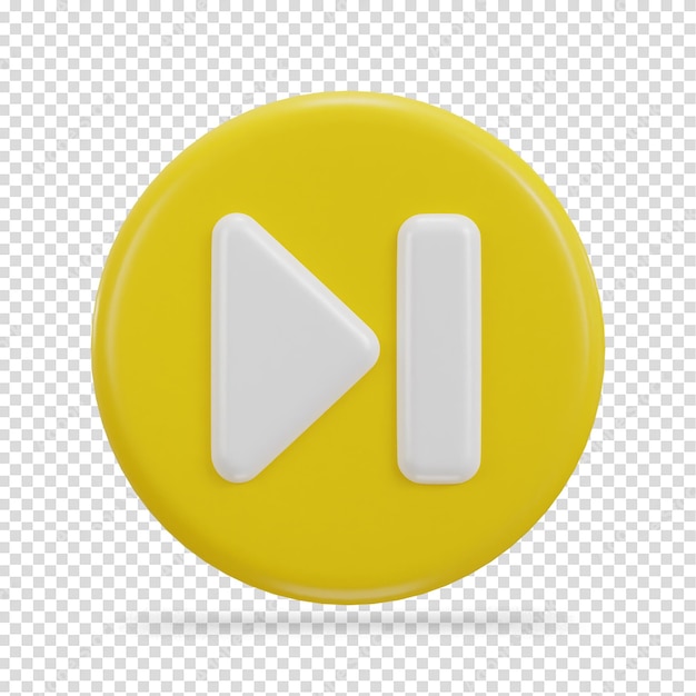 PSD skip previous music player button 3d vector icon