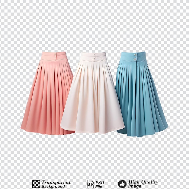 PSD skirts isolated on transparent background